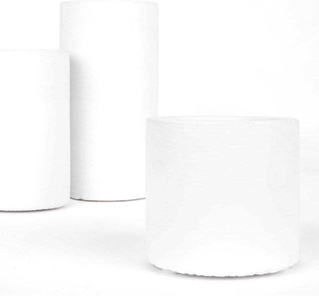 Koyal Wholesale Ceramic Tealight & Taper Candle Holders, Matte White Candle Taper Holder Set of 3