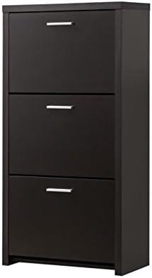 Coaster Contemporary Wood Tall Shoe with 3-Drawer Cabinet in Black