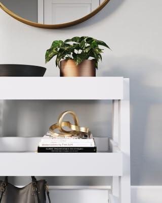 Accent Table with 3 Tier Tray Design Shelves White - Saltoro Sherpi