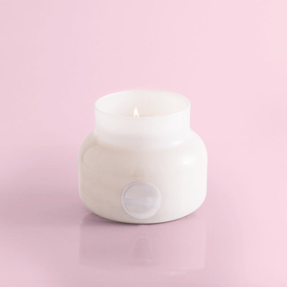 Volcano Scented Crystal Embellished White Round Candle