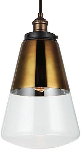 Gold and Clear Glass Brass Pendant Light