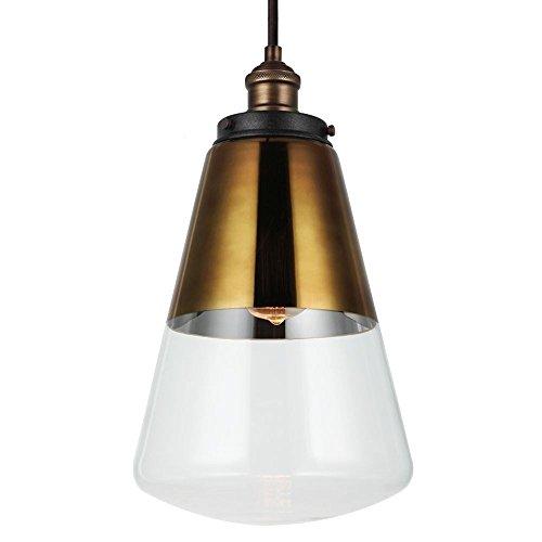 Gold and Clear Glass Brass Pendant Light