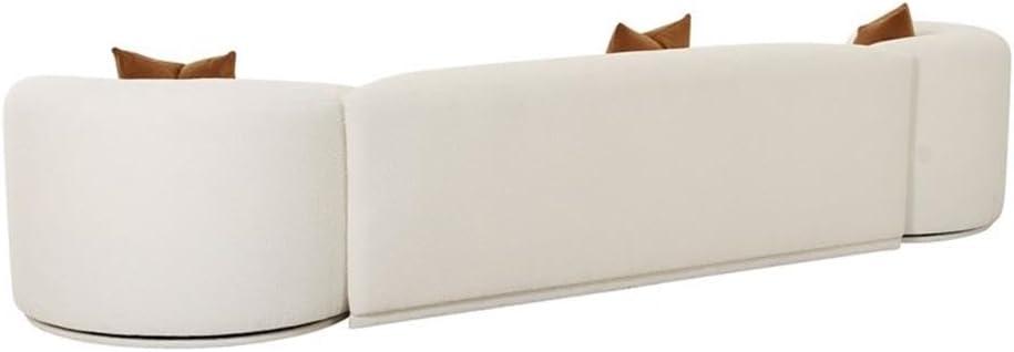 TOV Furniture Fickle Boucle 3-Piece Chaise Modular Sofa