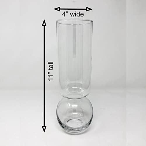 Tall Clear Glass Bulb Vase for Hydroponic Plants