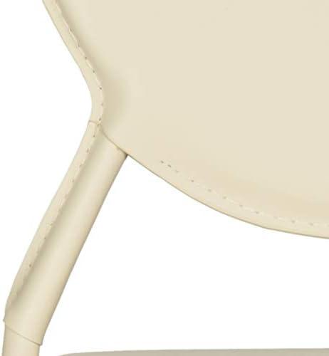 Warner Round Back Leather Side Chair (Set of 2) - FOX2018 - Butter Cream - Safavieh Couture