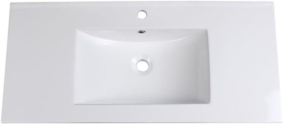Fresca Allier 18.25'' White Ceramic Rectangular Bathroom Sink with Overflow