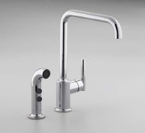 Purist® Two-Hole Kitchen Sink Faucet with 8" Spout and Matching Finish Sidespray