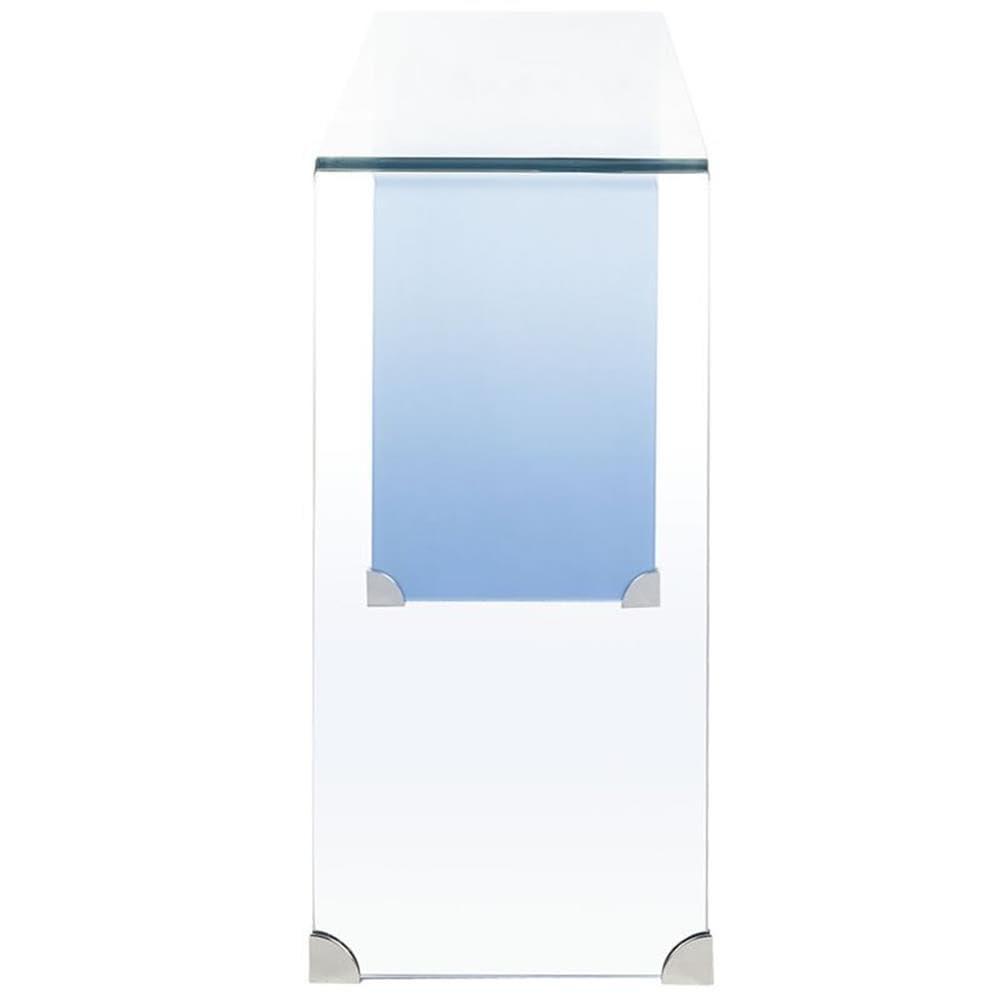 Crysta Ombre Glass Console Table - Clear/Blue - Safavieh