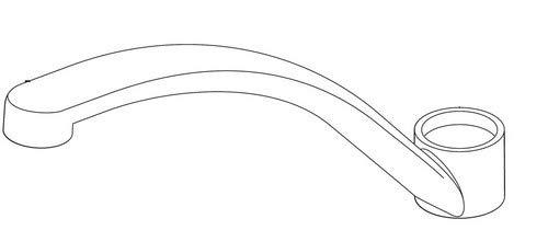 Modern Chrome Low-Arc Spout Assembly for Kitchen Faucet