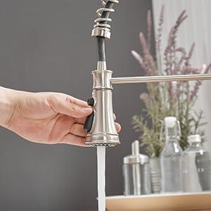 Single-Handle Pull-Down Sprayer 3 Spray High Arc Kitchen Faucet With Deck Plate