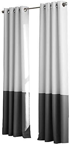 Curtainworks Kendall Indoor Curtain, Polyester Room Darkening Grommet Single Panel , White , 52"x95"