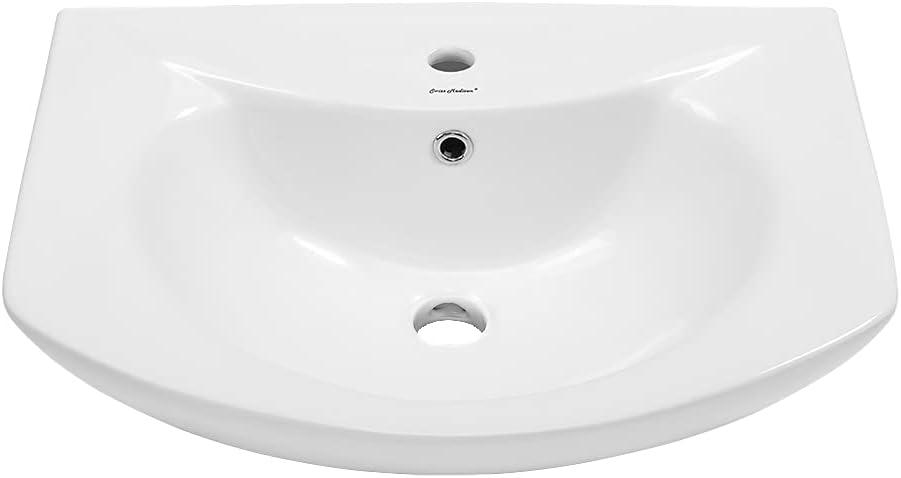 Château Pedestal Bathroom Sink U-Shaped Single Faucet Hole