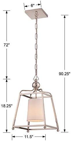 Mini Sylvan Polished Nickel LED Pendant with Ivory Silk Shade