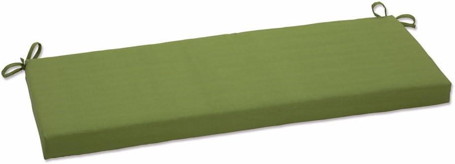 Outdoor Bench Cushion - Green Forsyth Solid - Pillow Perfect: Weather-Resistant, Fade-Resistant with Zipper Closure