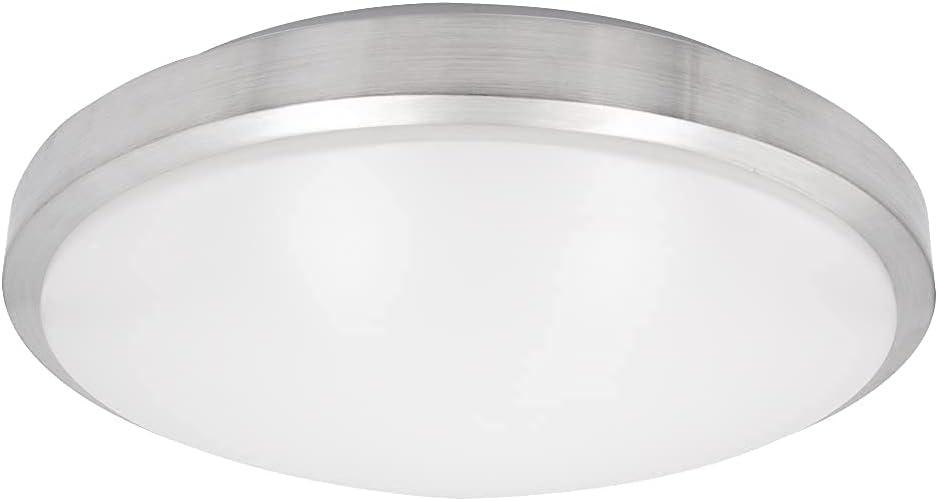 14'' Brushed Nickel LED Round Flush Mount Ceiling Light