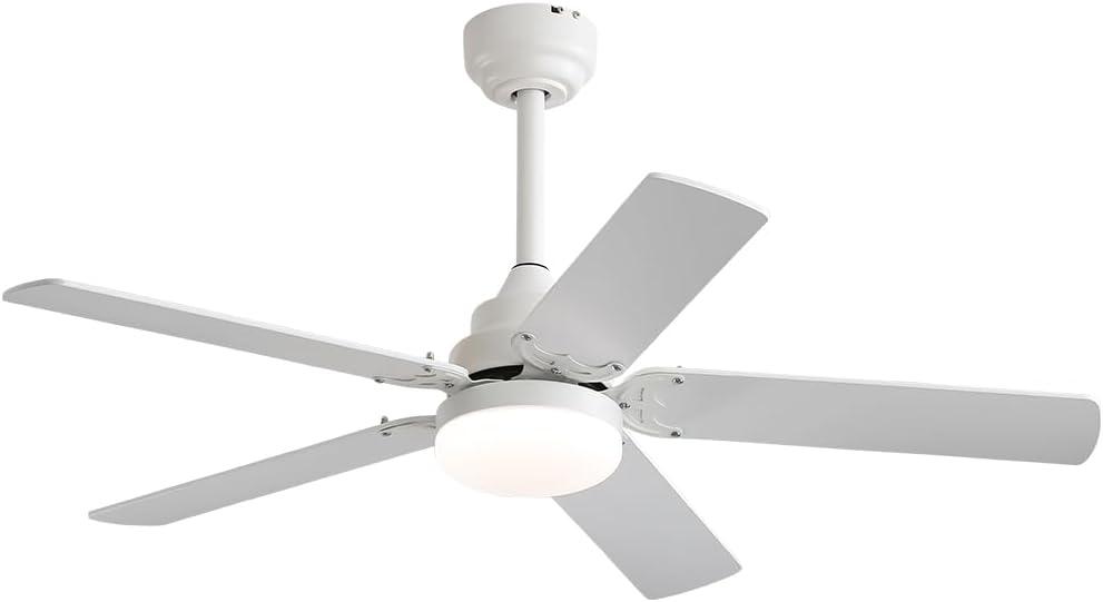 42 Inch Modern Ceiling Fan With 3 Color Dimmable Light 5 Blades Remote Control Reversible Dc Motor White