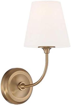 Vibrant Gold Geometric Sconce with White Glass Shade