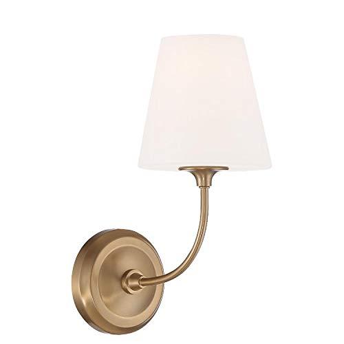 Vibrant Gold Geometric Sconce with White Glass Shade