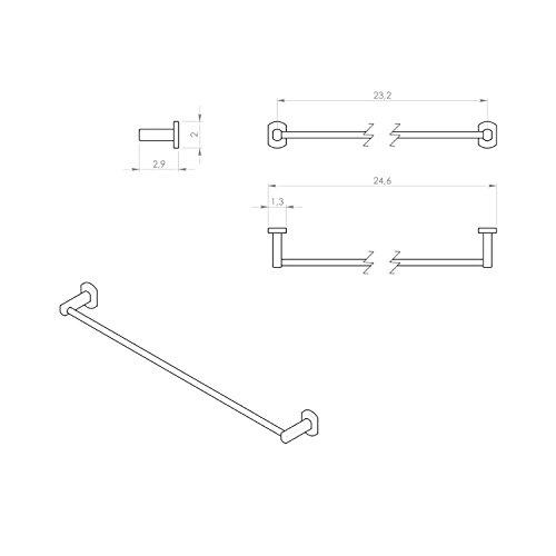 Edera 24'' Polished Chrome Wall Mounted Towel Bar