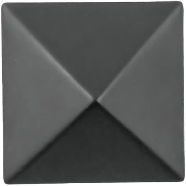 Matte Black Square Modern Cabinet Knob with Mounting Hardware