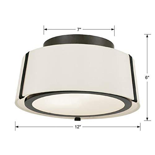 Antique Gold and White Silk Drum LED Ceiling Light