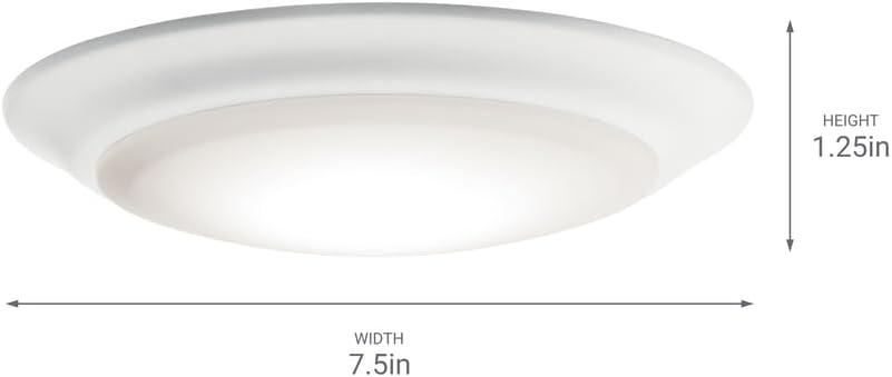 KICHLER Downlight Gen I 7.5 in. 3000K White Integrated LED Flush Mount Ceiling Light