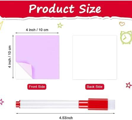 Reusable Dry Erase Sticky Notes with Dry Erase Markers & Clips. Multi-Color 4x4 6-Pack! Eco-Friendly & Washable-Perfect for Lists, Labels & Reminders. Your Sticky Note for Home & Office!