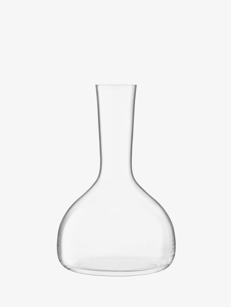 Clear Mouth Blown Glass Wine Carafe with Tapered Neck