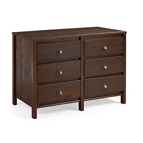 Farmhouse Walnut Double Dresser with Felt-Lined Drawers