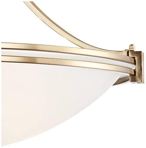 Possini Euro Design Deco Warm Brass Pendant Chandelier 21 1/2" Wide Modern White Marbled Bowl Glass 3-Light Fixture for Dining Room Kitchen Island