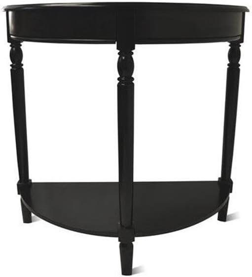 Convenience Concepts French Country Half-Round Entryway Table with Shelf, Black