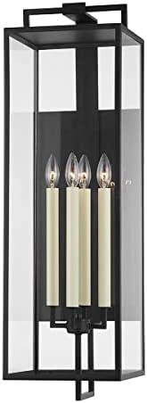 Troy Lighting Beckham 4 - Light Wall Light in  Forged Iron Clear Shade