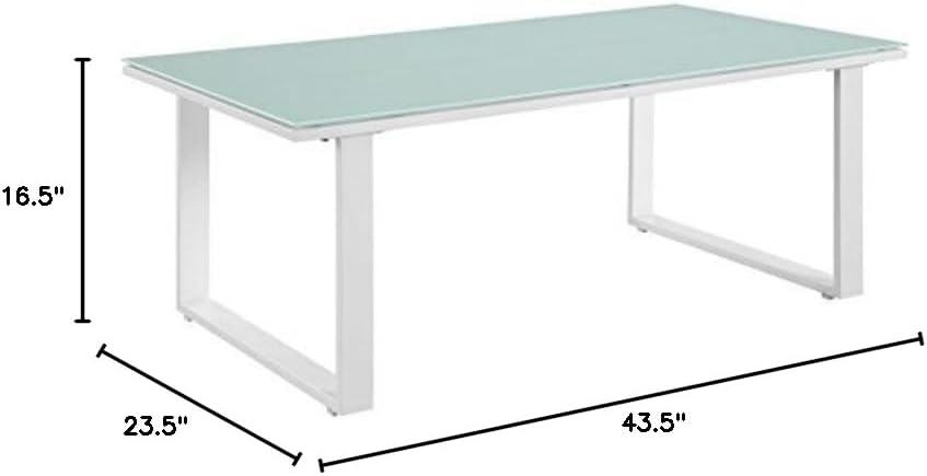 White Fortuna Outdoor Patio Coffee Table