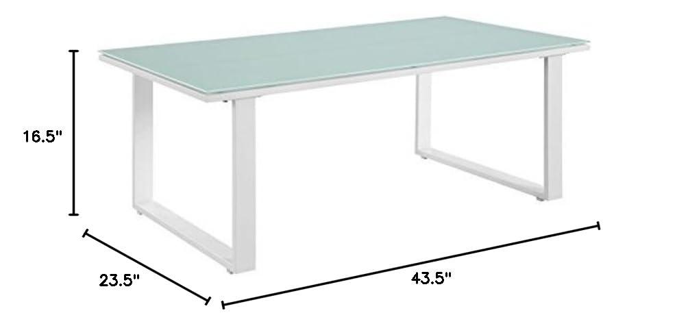 White Fortuna Outdoor Patio Coffee Table