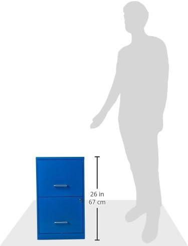 Space Solutions 18" 2 Drawer Metal File Cabinet Classic Blue