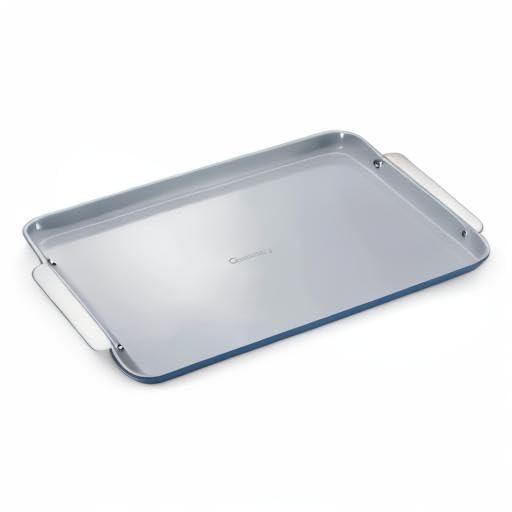 Caraway Non-Stick Ceramic Large Baking Sheet Navy: Aluminized Steel, Rectangle, Hand Wash, Cookie Sheet, 1 Year Warranty