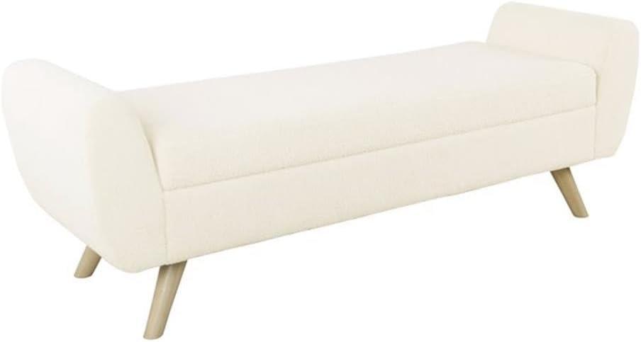 HomePop Modern Boucle Storage Bench with Wood Legs