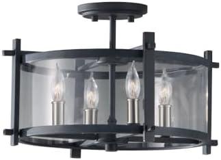 Generation Lighting Ethan 16 1/2" Iron and Glass Round Ceiling Light