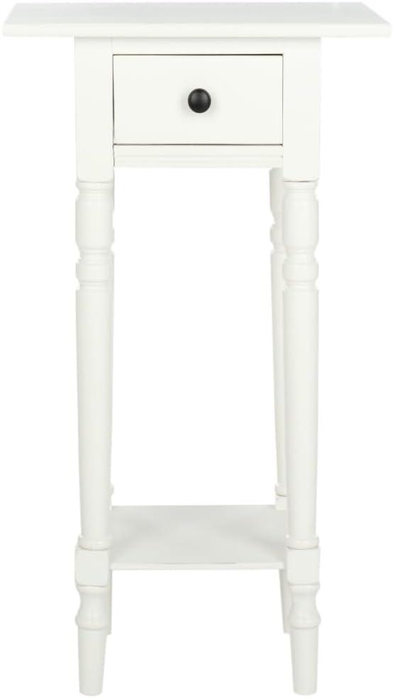 Sabrina End Table With Storage Drawer - Distressed  Cream - Safavieh.