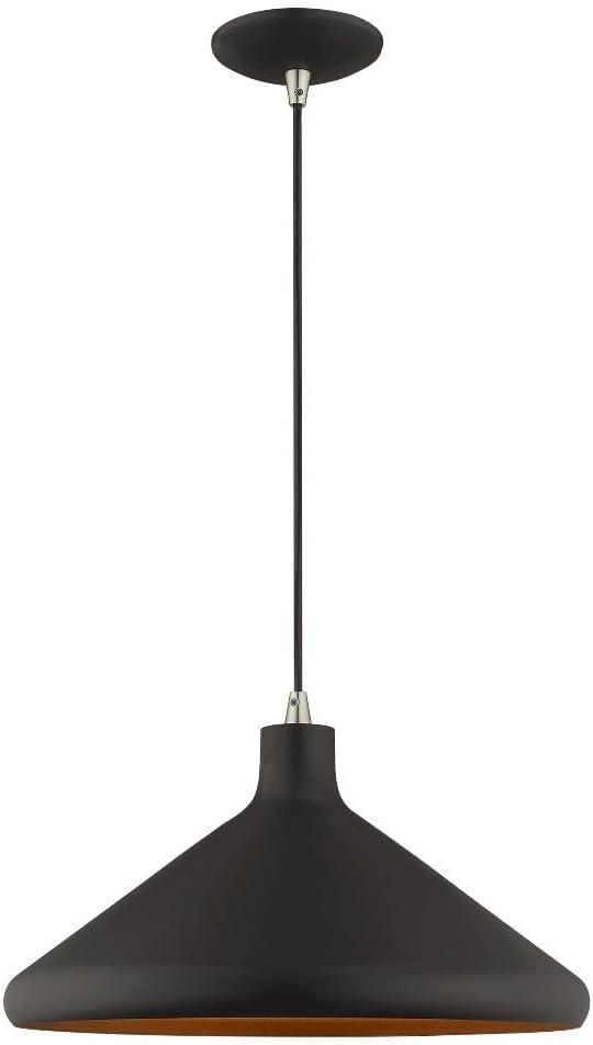 Livex Lighting Metal Shade 1 - Light Chandelier in  Black