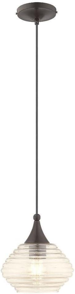 Livex Lighting Art Glass 1 - Light Pendant in English Bronze