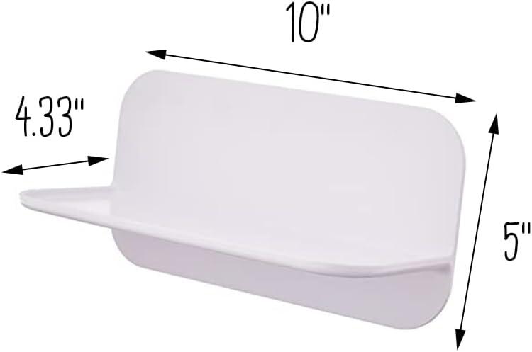 Honey-Can-Do Plastic 10" x 4.33" x 5" Magnetic Perch Shelf, White