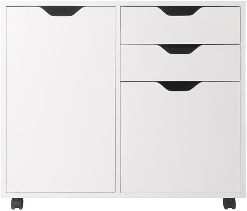 White Mobile 2-Drawer Filing Cabinet with Adjustable Shelf