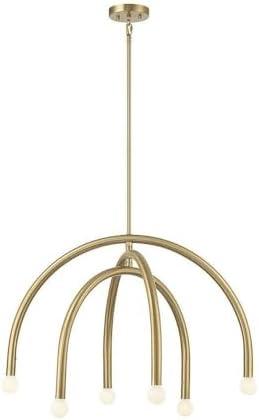 Trade Winds Cynthia 6-Light Chandelier in Natural Brass