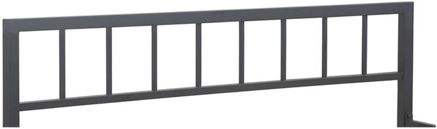 ClickDecor Evans Platform Bed Frame with Matte Black Metal Headboard