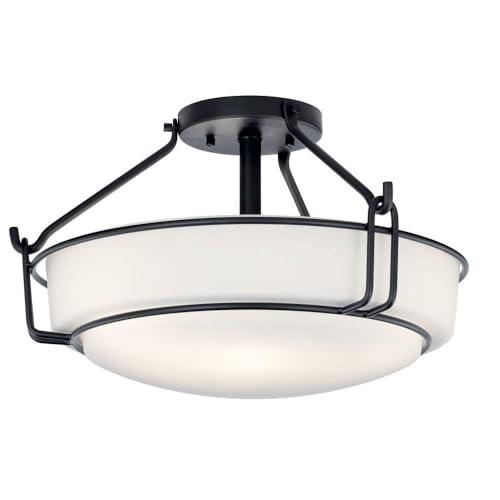 Kichler Lighting Alkire 3 - Light Semi-Flush Mount in  Black