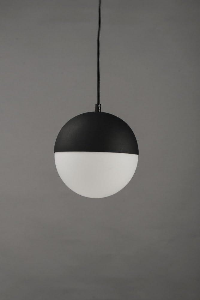 Hastings Single Light Glass Steel Dimmable Pendant