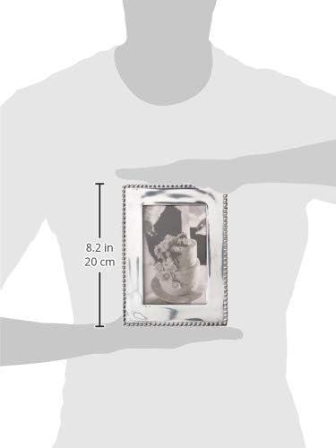 Beaded Silver Metal Beaded Picture Frame