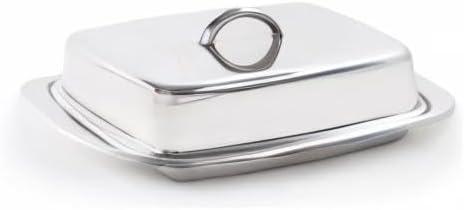 Fox Run 6510 Classic Stainless Steel Butter Dish, Kitchen Dining, 2.75"x7.5"x4"