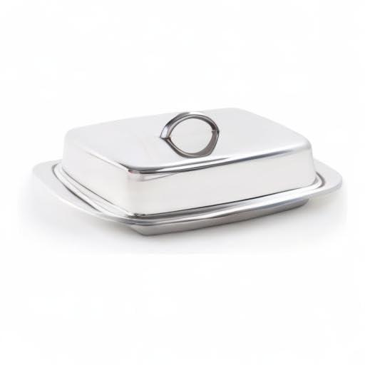 Fox Run 6510 Classic Stainless Steel Butter Dish, Kitchen Dining, 2.75"x7.5"x4"